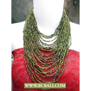 Multi Strand Beads Coloring Necklaces